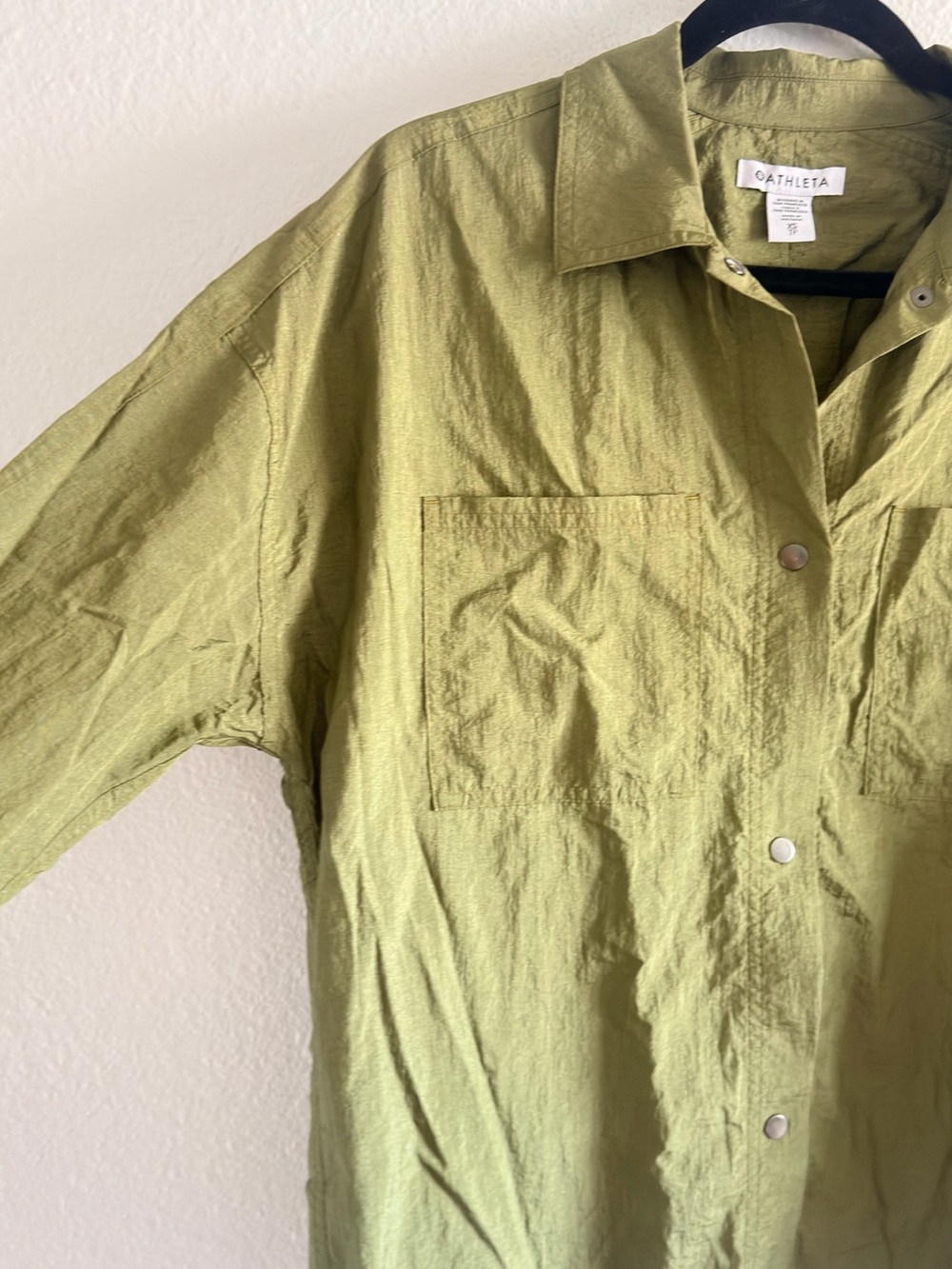 Athleta Olive Green Lightweight Shirt Jacket - Picture 3 of 6